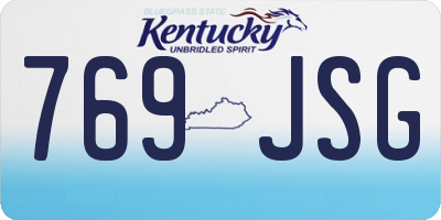 KY license plate 769JSG