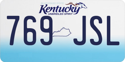 KY license plate 769JSL