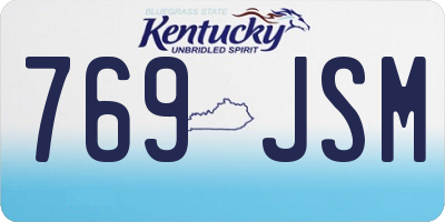 KY license plate 769JSM