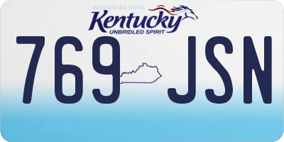 KY license plate 769JSN