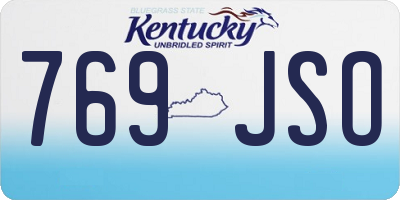 KY license plate 769JSO
