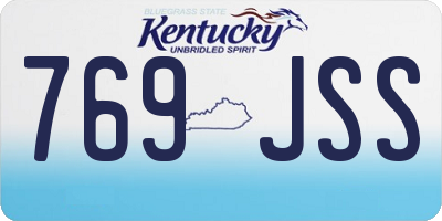 KY license plate 769JSS