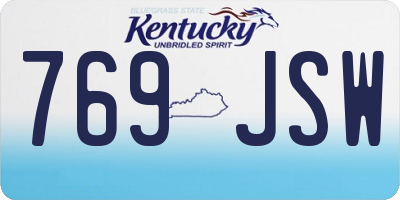 KY license plate 769JSW