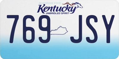 KY license plate 769JSY