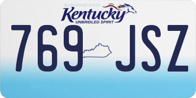 KY license plate 769JSZ