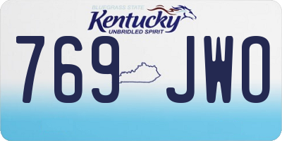 KY license plate 769JWO