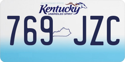 KY license plate 769JZC