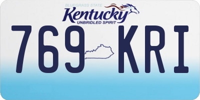 KY license plate 769KRI