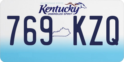 KY license plate 769KZQ