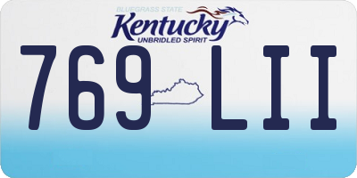 KY license plate 769LII
