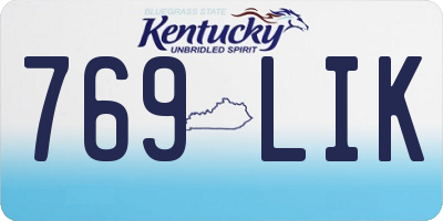 KY license plate 769LIK