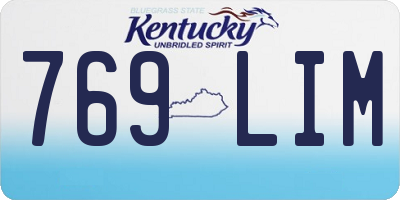 KY license plate 769LIM