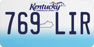 KY license plate 769LIR