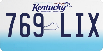 KY license plate 769LIX