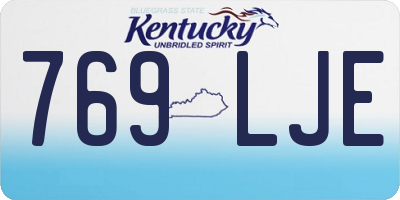 KY license plate 769LJE