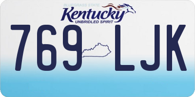 KY license plate 769LJK