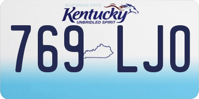 KY license plate 769LJO