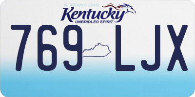 KY license plate 769LJX
