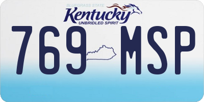 KY license plate 769MSP