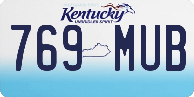 KY license plate 769MUB