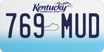 KY license plate 769MUD