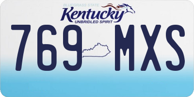 KY license plate 769MXS