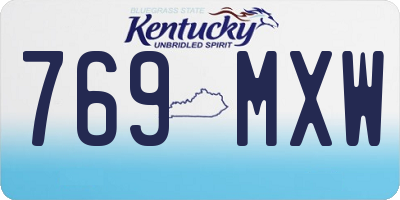 KY license plate 769MXW