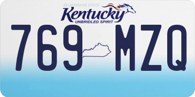 KY license plate 769MZQ