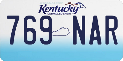 KY license plate 769NAR