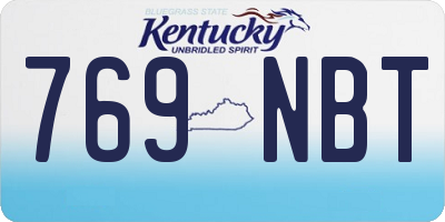 KY license plate 769NBT