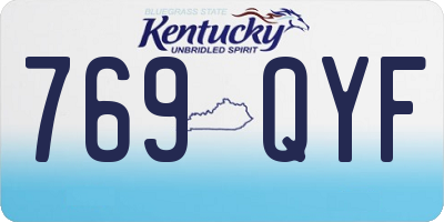 KY license plate 769QYF
