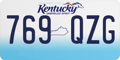 KY license plate 769QZG