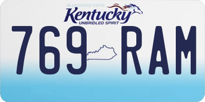 KY license plate 769RAM
