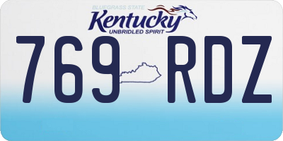 KY license plate 769RDZ