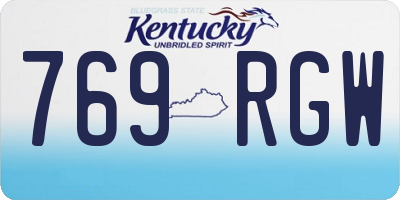 KY license plate 769RGW