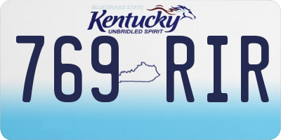 KY license plate 769RIR
