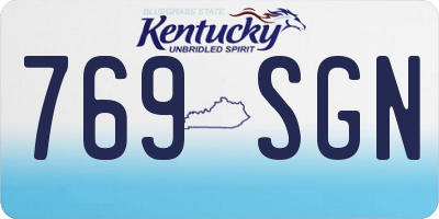 KY license plate 769SGN
