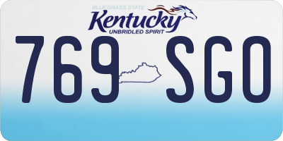 KY license plate 769SGO