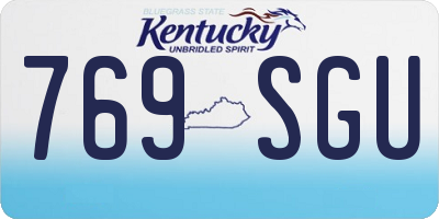 KY license plate 769SGU