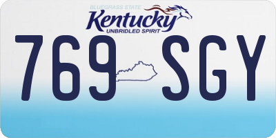 KY license plate 769SGY