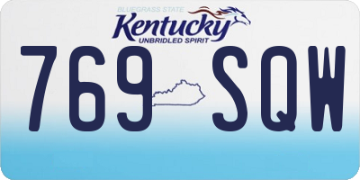 KY license plate 769SQW