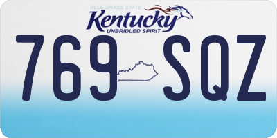 KY license plate 769SQZ