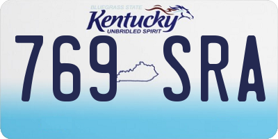 KY license plate 769SRA