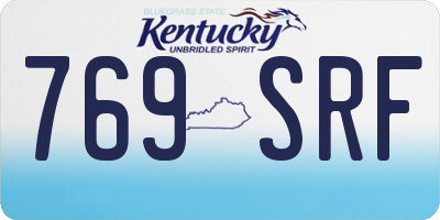 KY license plate 769SRF