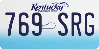 KY license plate 769SRG