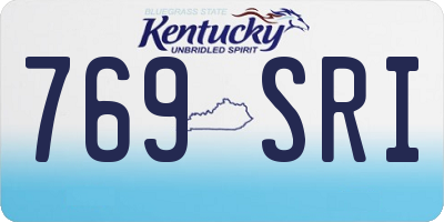 KY license plate 769SRI
