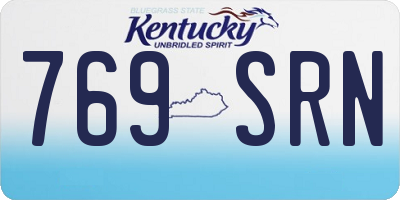 KY license plate 769SRN