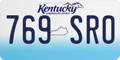 KY license plate 769SRO