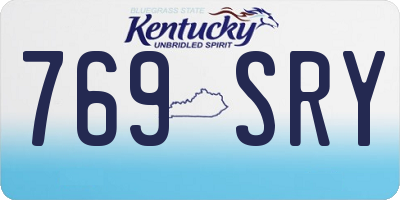 KY license plate 769SRY