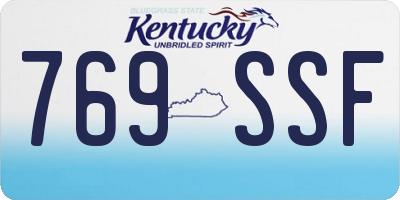 KY license plate 769SSF